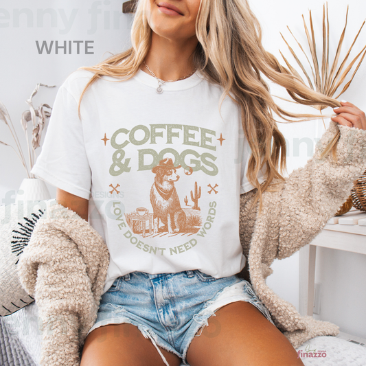 Comfort Colors® Dog and Coffee Shirt, Dog Mom Shirt, Dog Lover Shirt, Pet Parent Shirt, Dog Owner Tee Shirt Gift Fun