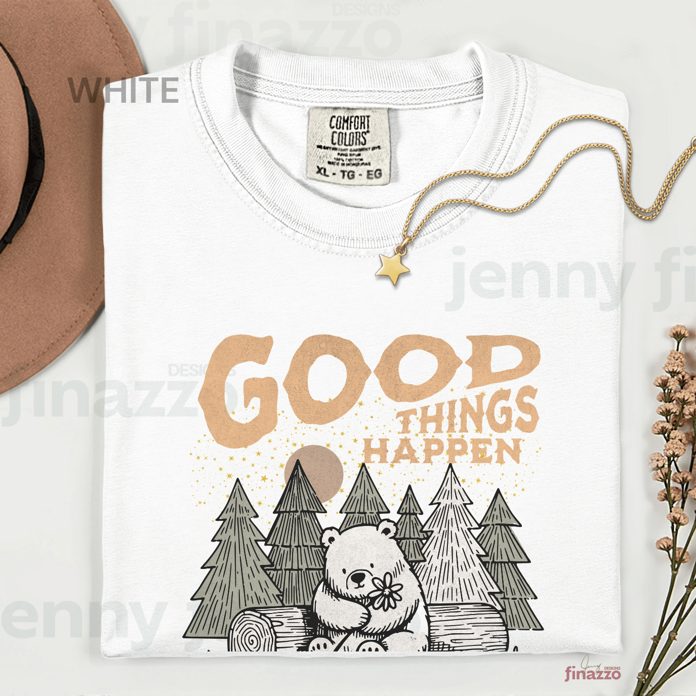 Good Things Happen Bear Graphic Shirt