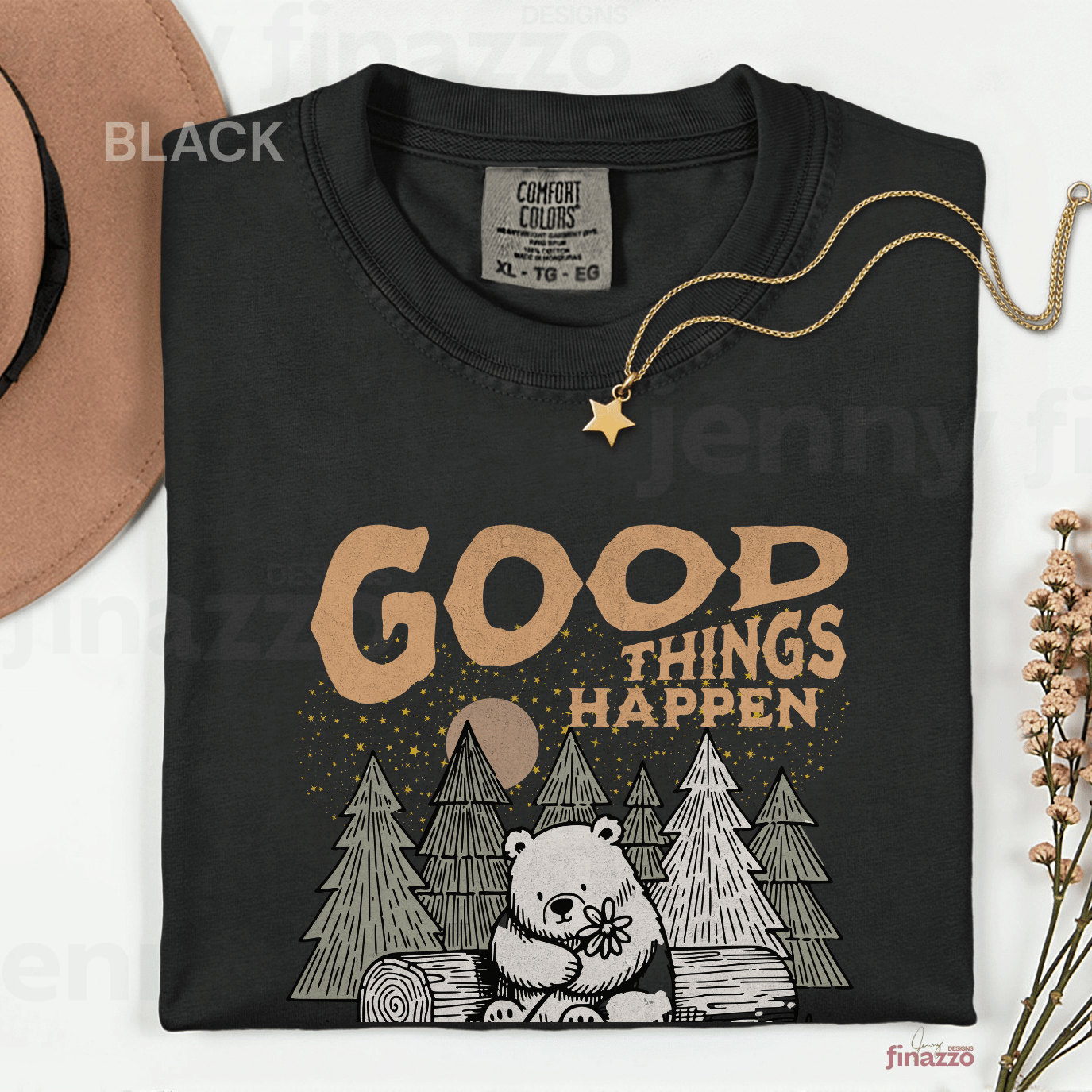 Good Things Happen Bear Graphic Shirt