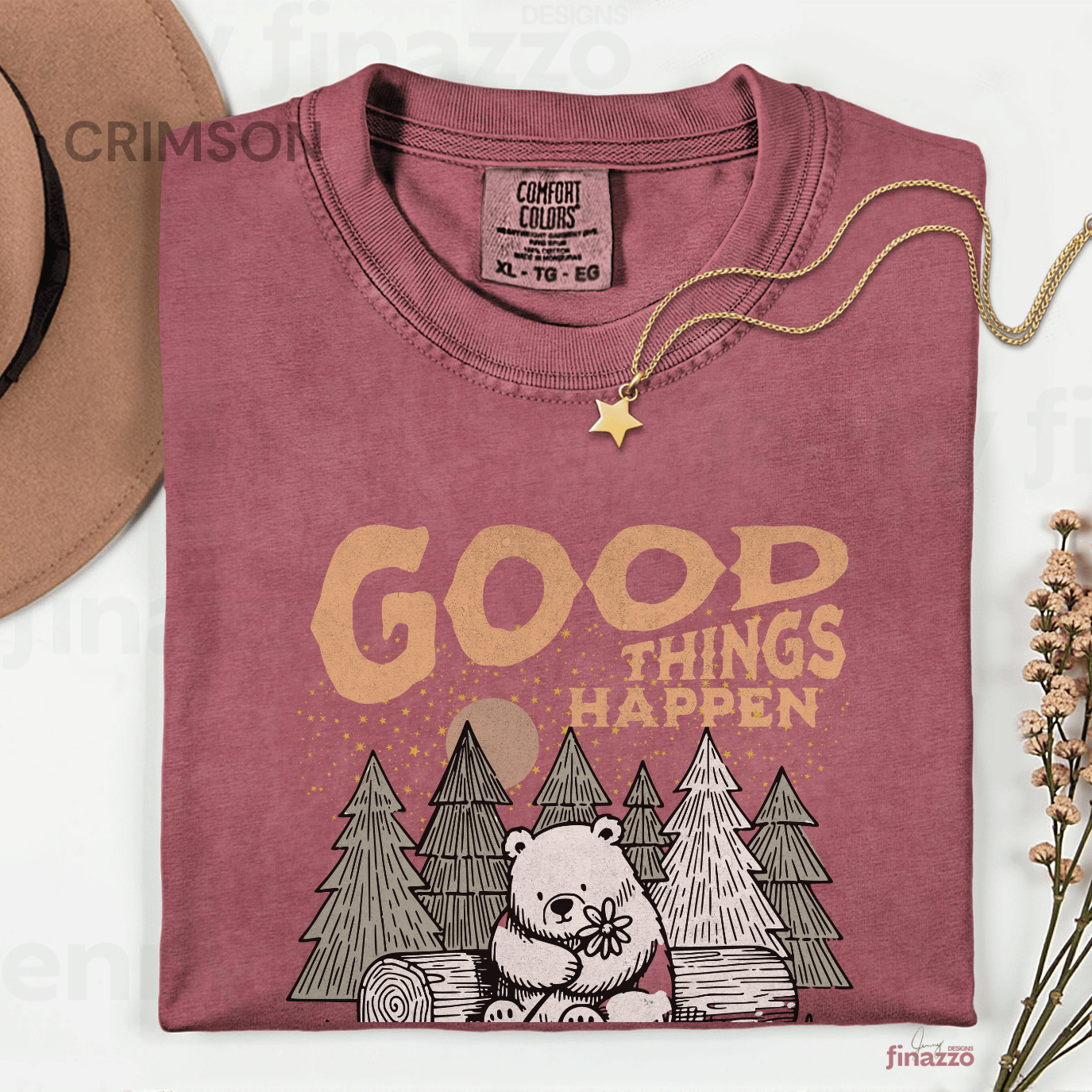 Good Things Happen Bear Graphic Shirt