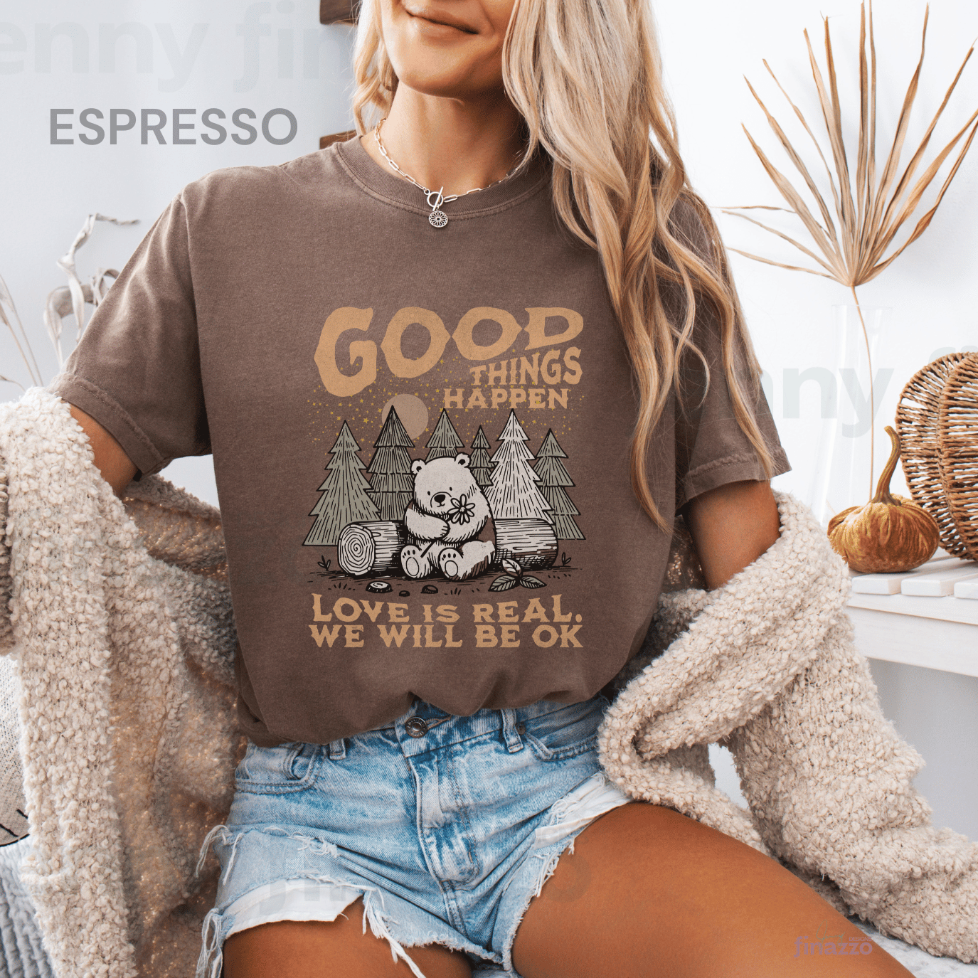 Good Things Happen Bear Graphic Shirt