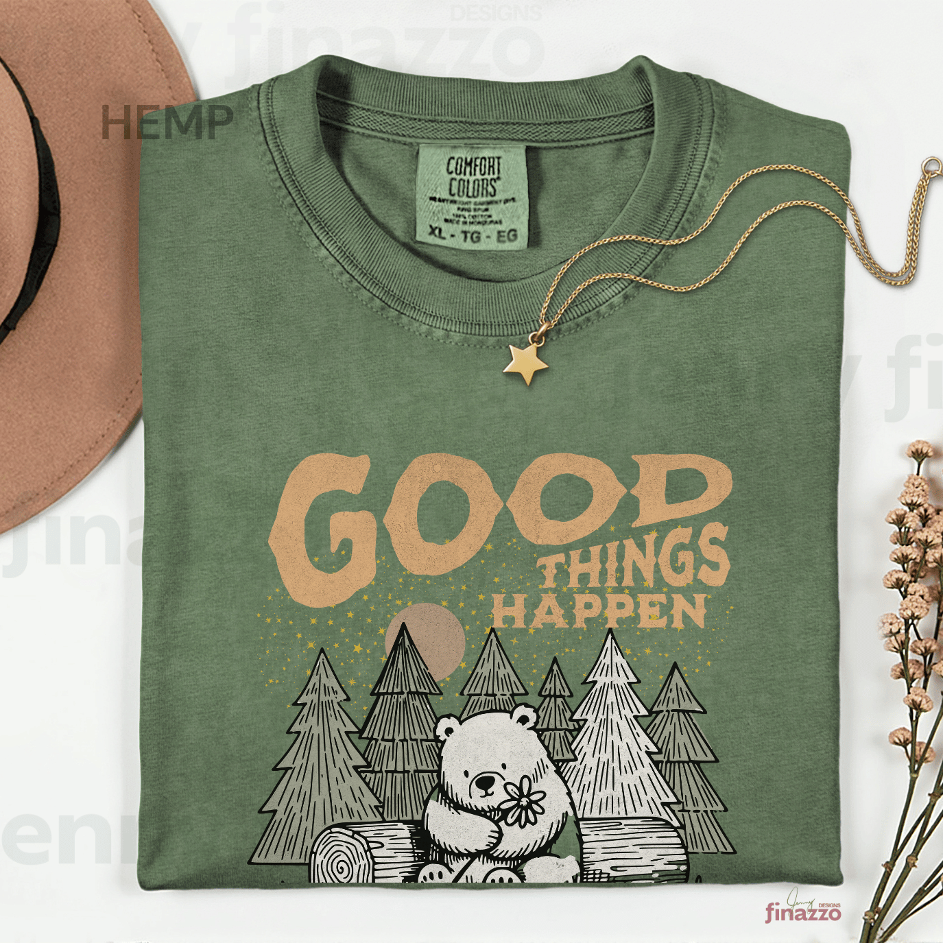 Good Things Happen Bear Graphic Shirt