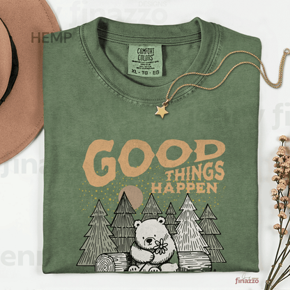 Good Things Happen Bear Graphic Shirt