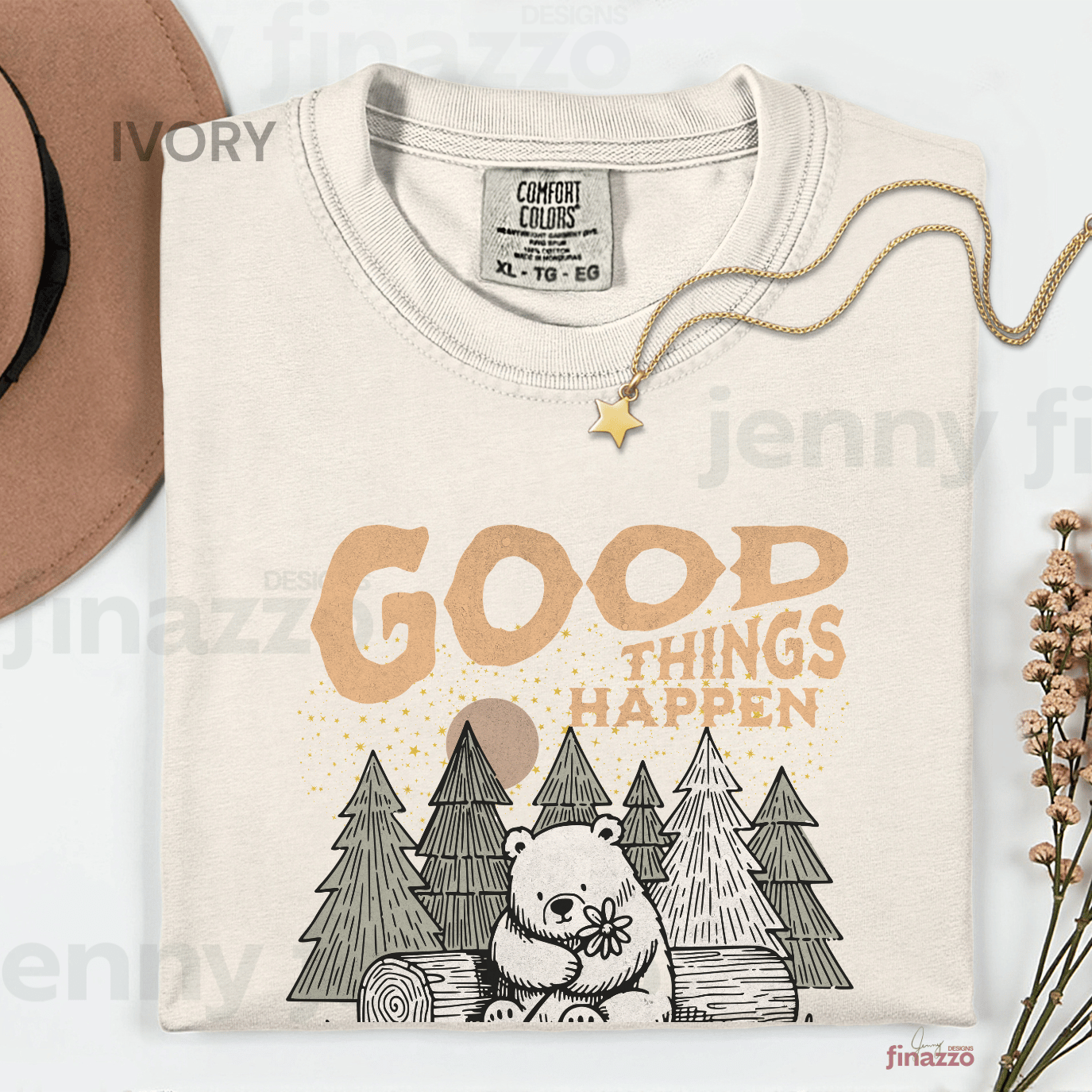 Good Things Happen Bear Graphic Shirt
