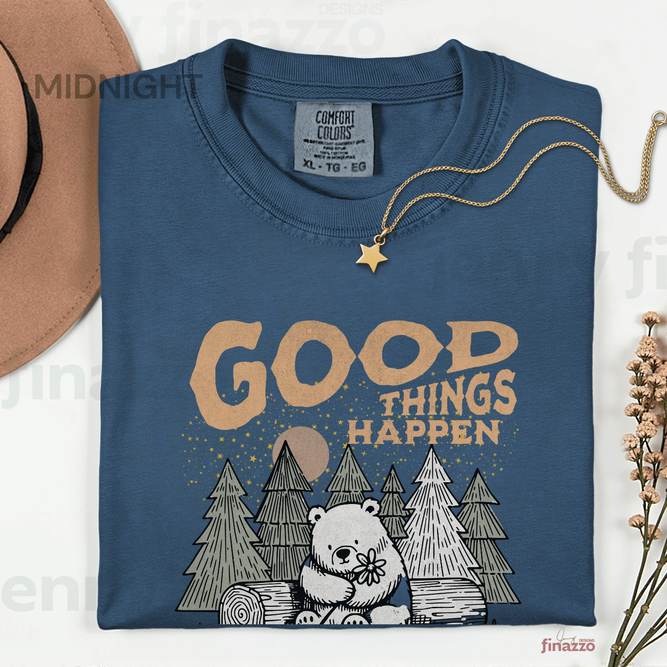 Good Things Happen Bear Graphic Shirt