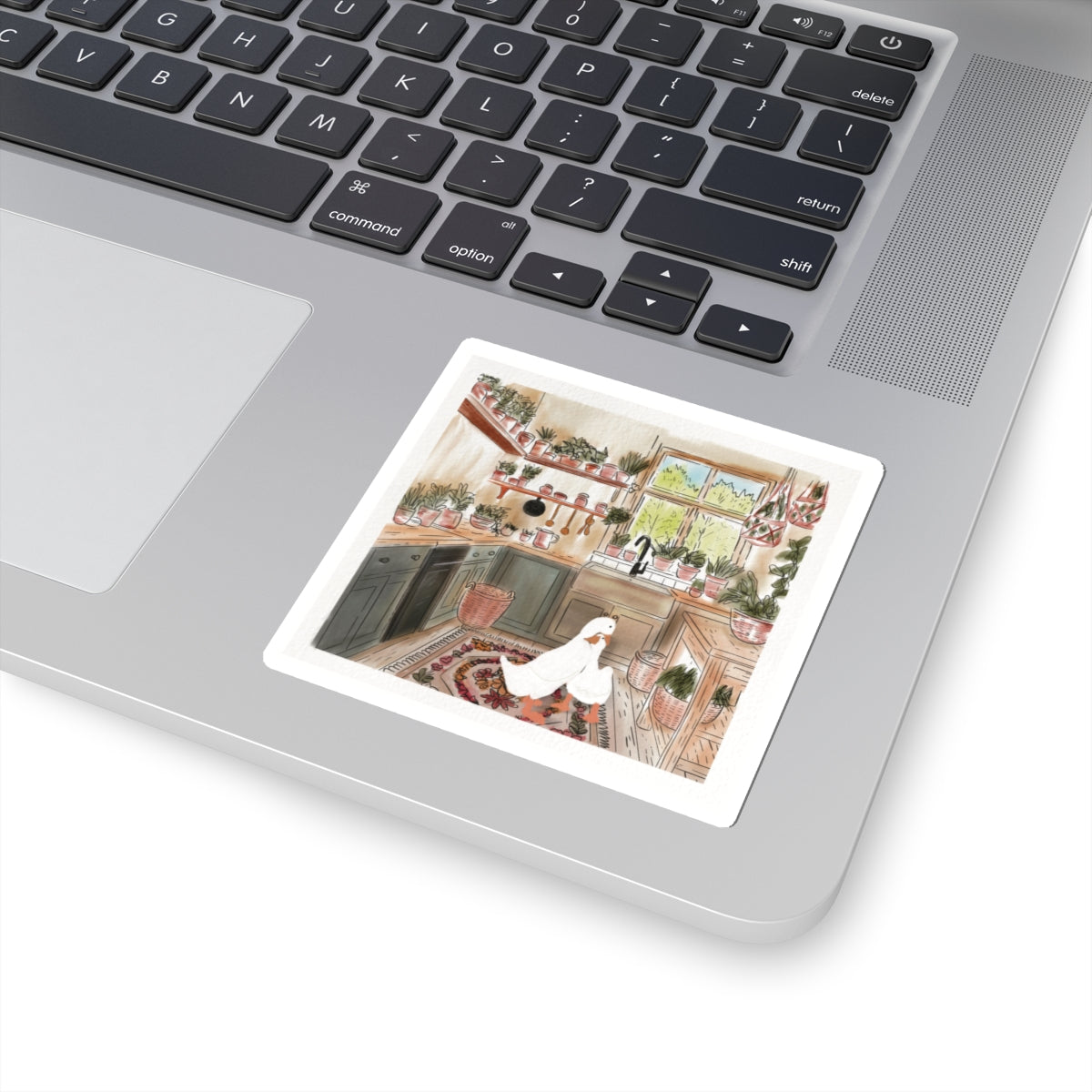 COZY KITCHEN DUCK VINYL SQUARE STICKER– 3”