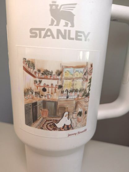 COZY KITCHEN DUCK VINYL SQUARE STICKER– 3”